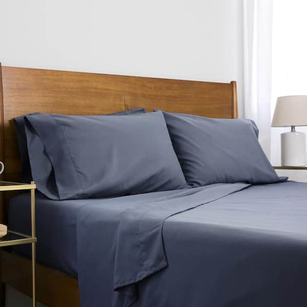 SOUTHSHORE FINE LINENS Deep Pocket 4-Piece Steel Blue Microfiber Twin Sheet Set