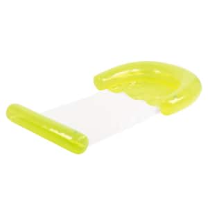 54.75 in. Neon Yellow Inflatable Water Hammock Swimming Pool Lounger