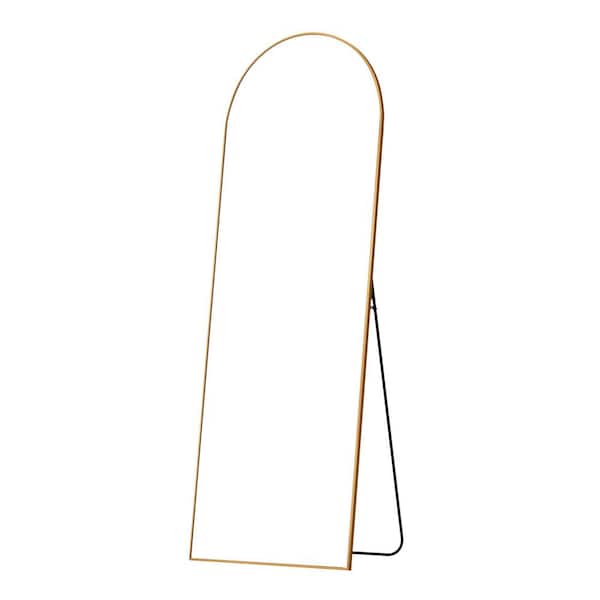 Gold Framed 23.62 in. W x 68.9 in. H Arch Metal Full Length Mirror for Living Room