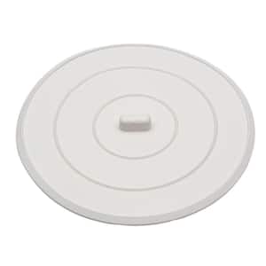 5 in. Flat Suction Sink Stopper in White