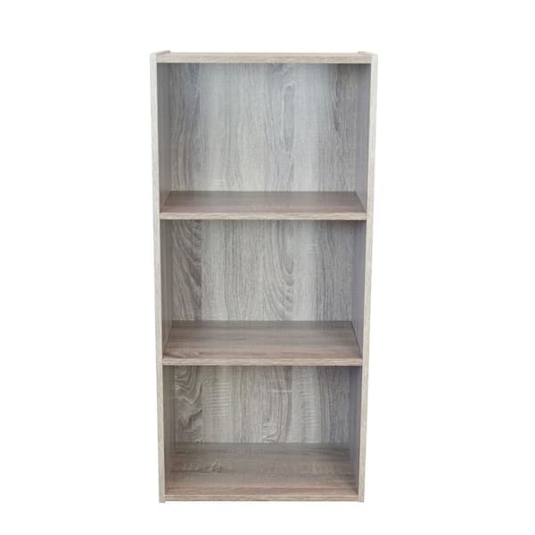 Unbranded 34.6 in. Driftwood 4-Shelf Standard Bookcase