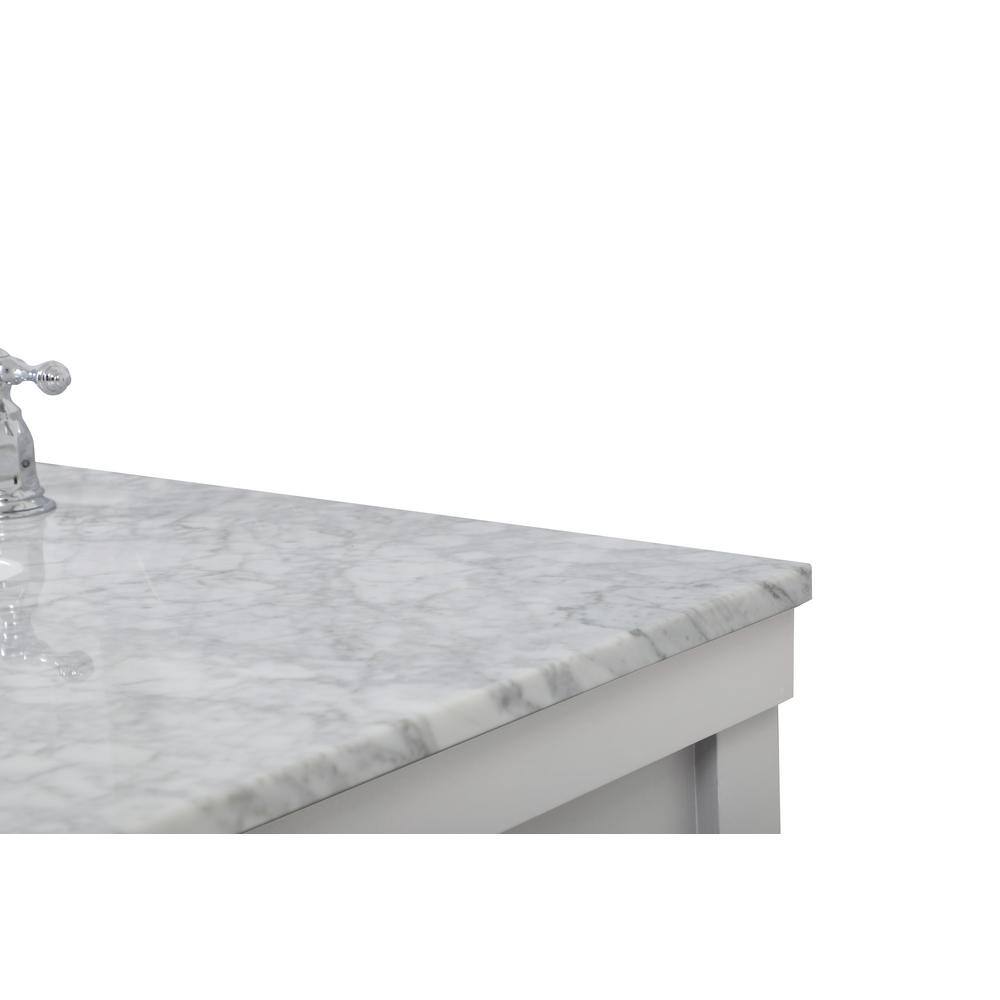 Gray 42" Solid Wood and MDF Single Bathroom Vanity with Carrara Marble Top
