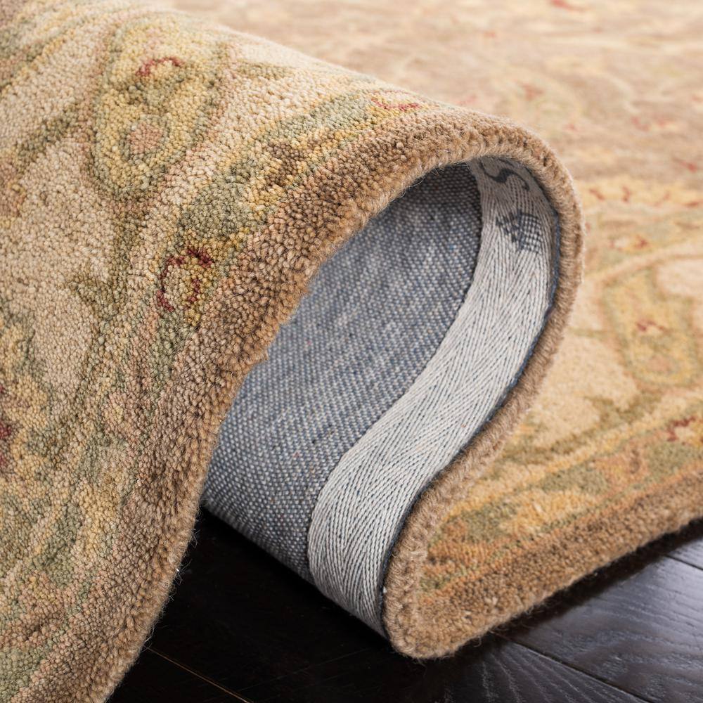 Handmade Tufted Brown and Gold Wool Square Rug, 8' x 8'