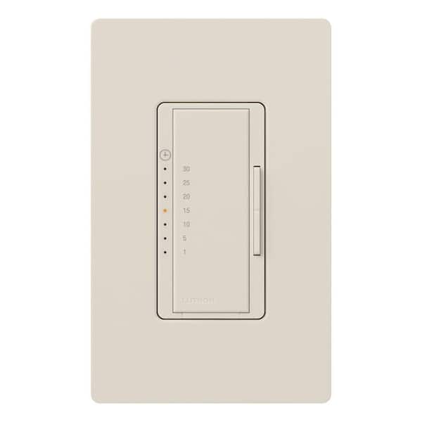 Maestro Countdown Timer Switch for Fans/Lights, 3A Fan/150W LED, Single-Pole/Multi-Location, Light Almond (MA-T51MN-LA)