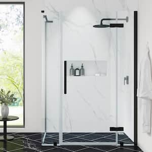 Tampa 48 3/4 in. W x 72 in. H Rectangular Pivot Frameless Corner Shower Enclosure in Black