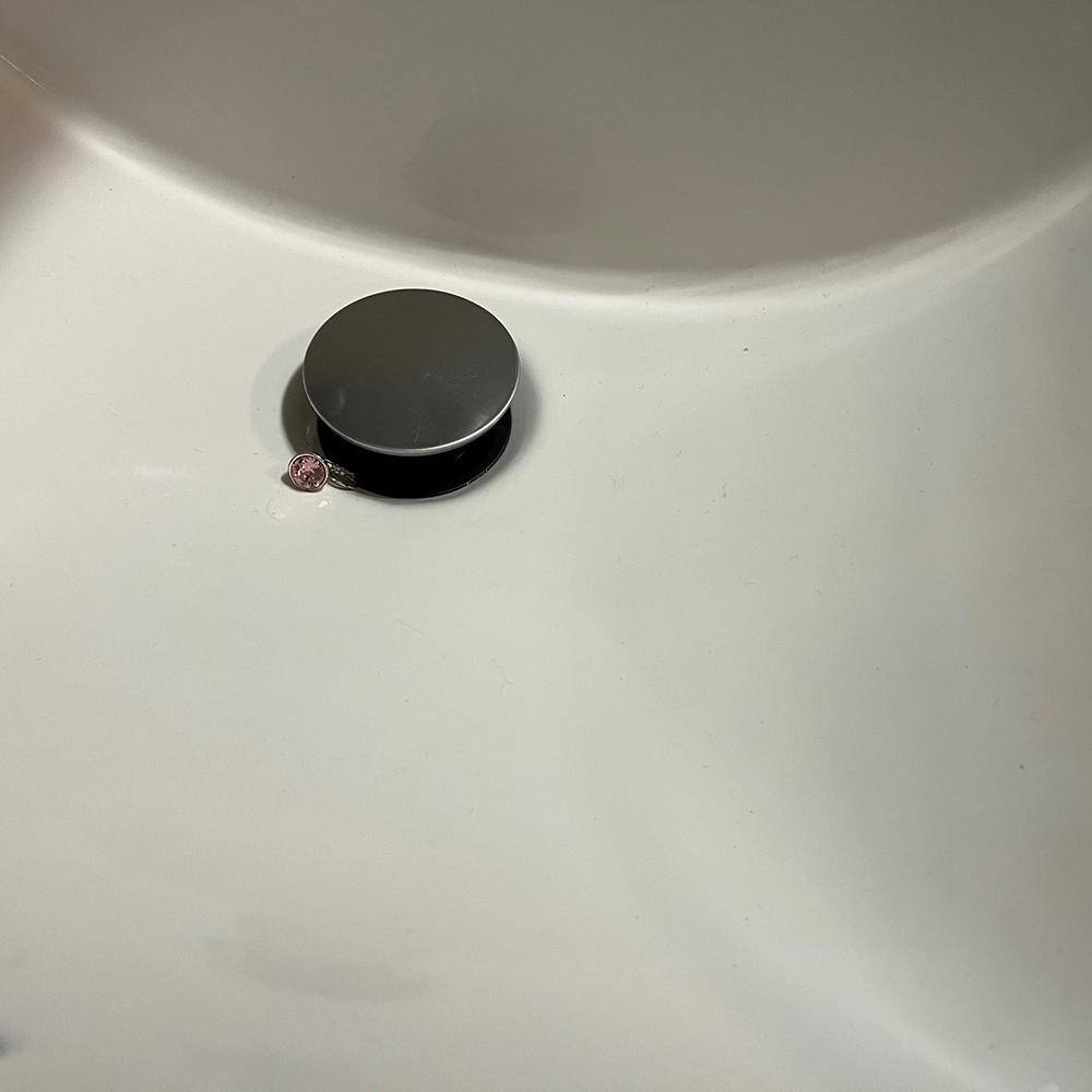 Brushed Nickel Push Style Bathroom Sink Drain with ABS Body