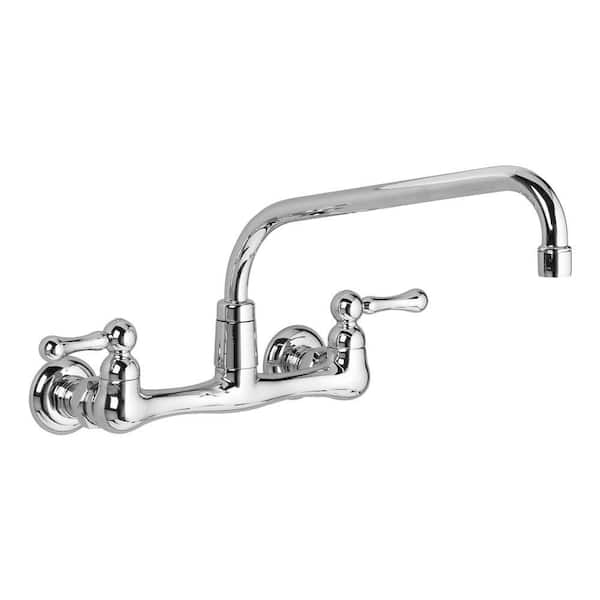 American Standard Heritage 8 in. Wall Mount 2-Handle Low-Arc Bathroom Faucet in Chrome