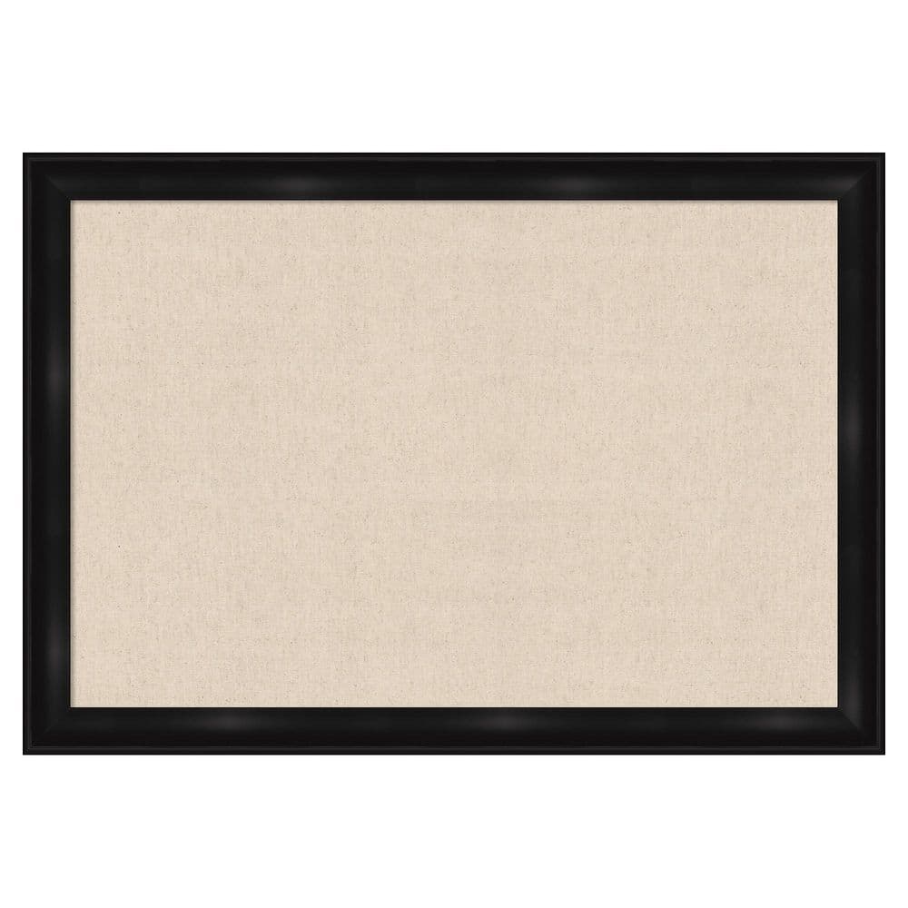 Natural Linen 40 in. x 28in. Grand Black Narrow Polystyrene Framed Fabric Pinboard Memo Board price history on PriceWatchPro