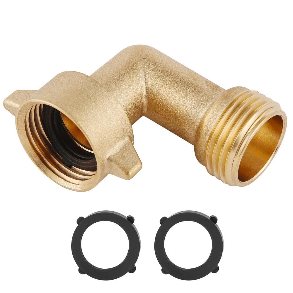 90-Degree Brass Garden Hose Elbow with Swivel Easy-Grip Connector, 3/4 in GHT Thread, For RV Water Hookups price history on PriceWatchPro