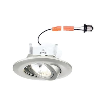 -P#EWT43 65234R3FA529261 Dimmable White Recessed Gimbal Light T41 4 Pk LED Commercial Electric 4 in