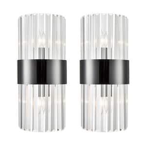 7.9 in. 4-Light Black Modern Wall Sconce with Standard Shade