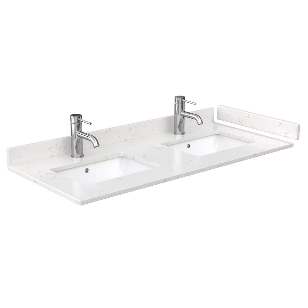 Beckett 48" White Birch Double Bathroom Vanity with Matte Black Hardware
