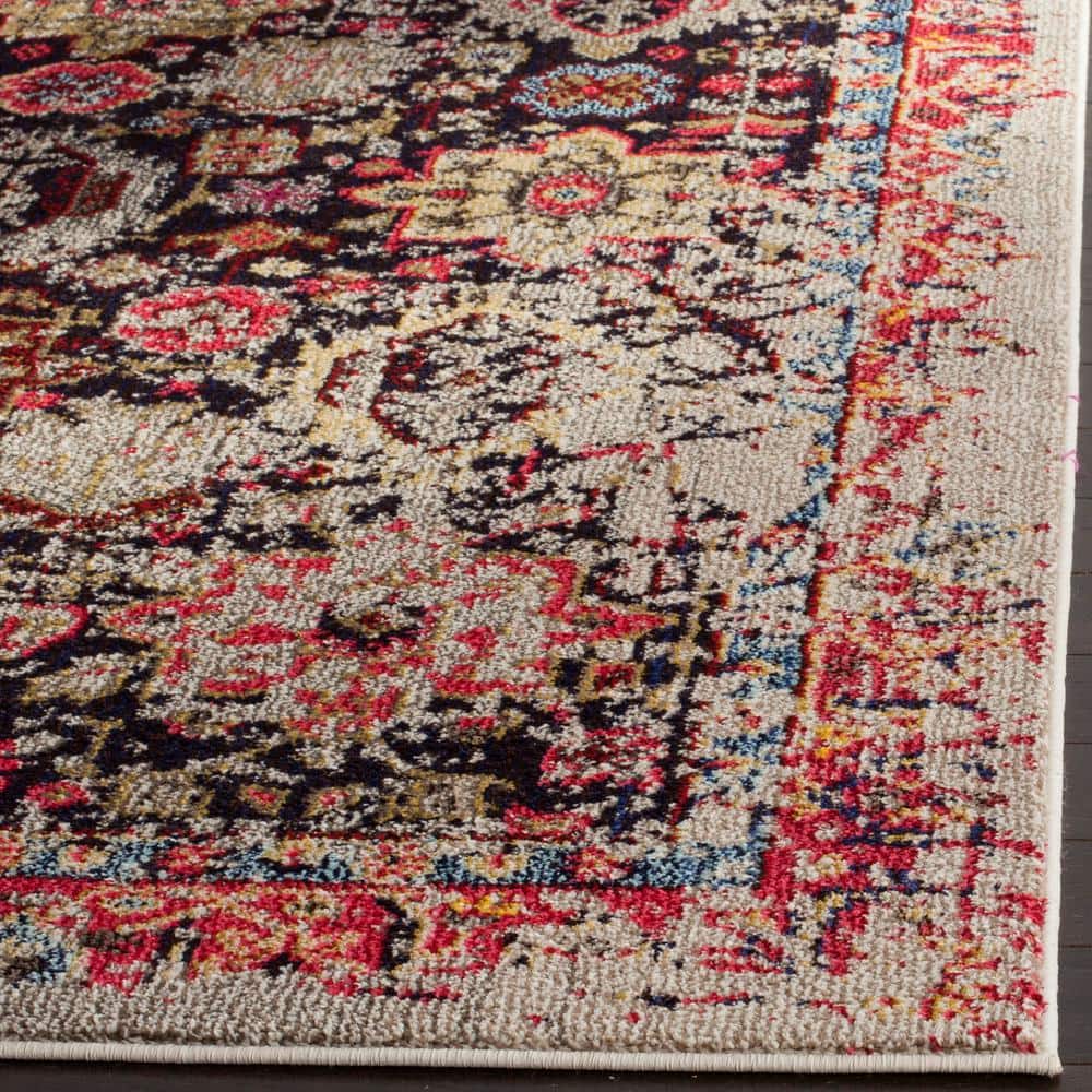 Gray Hand-Knotted Synthetic 9' x 12' Rectangular Rug