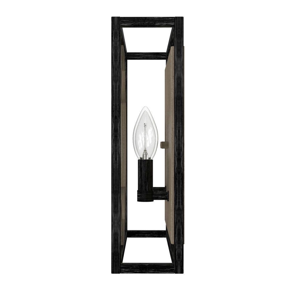 Stone Creek Rustic Black Iron 2-Light Dimmable Wall Sconce