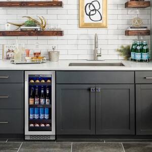 15 in. 100 (12 oz.) Cans Beverage Cooler Refrigerator Soda Drink Mini Fridge Built-in or Freestanding Frost-Free