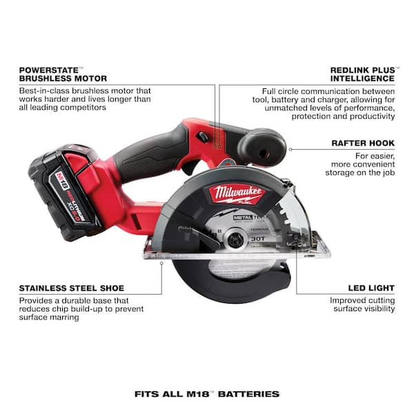 Milwaukee M18 FUEL 18V Lithium-Ion Brushless Cordless Metal Cutting 5-3/8  in. Circular Saw (Tool-Only) w/ Metal Saw Blade 2782-20 - The Home Depot