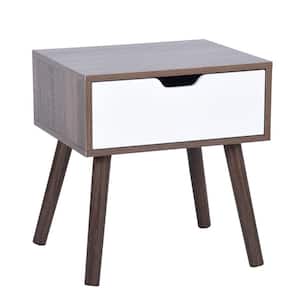 Gessey Side/End Coffee Table with rectangle MDF Table Top Metal Leg in Wooden Effect Painting