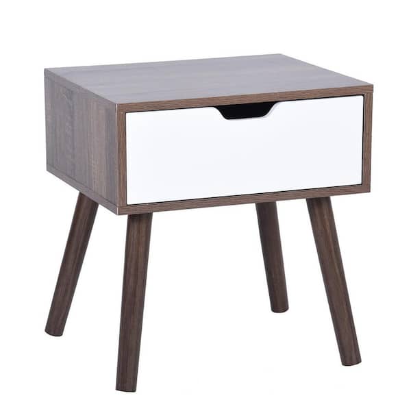 Homy Casa Gessey Side/End Coffee Table with rectangle MDF Table Top Metal Leg in Wooden Effect Painting