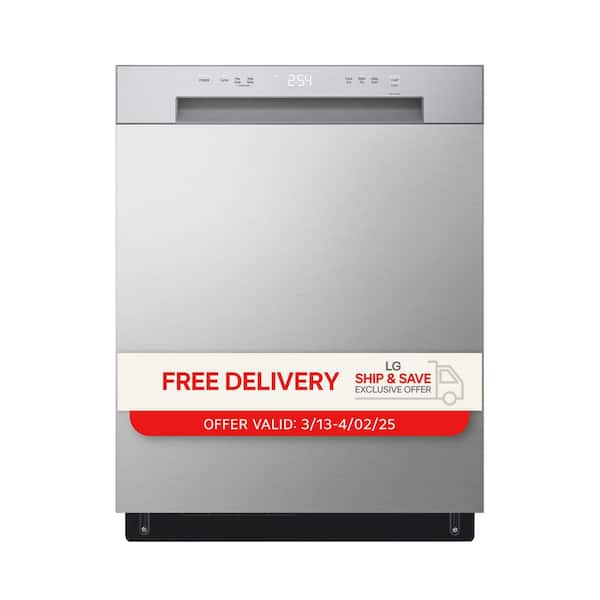 24 in. Stainless Look Front Control Dishwasher with Stainless Steel Tub and SenseClean