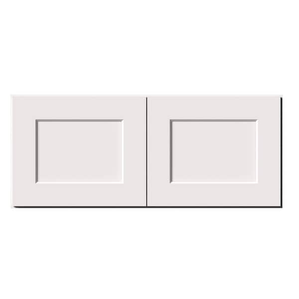 36 in. W x 12 in. D x 15 in. H Ready to Assemble Solid Wood Shaker Short Wall Kitchen Cabinet in White With Double Doors