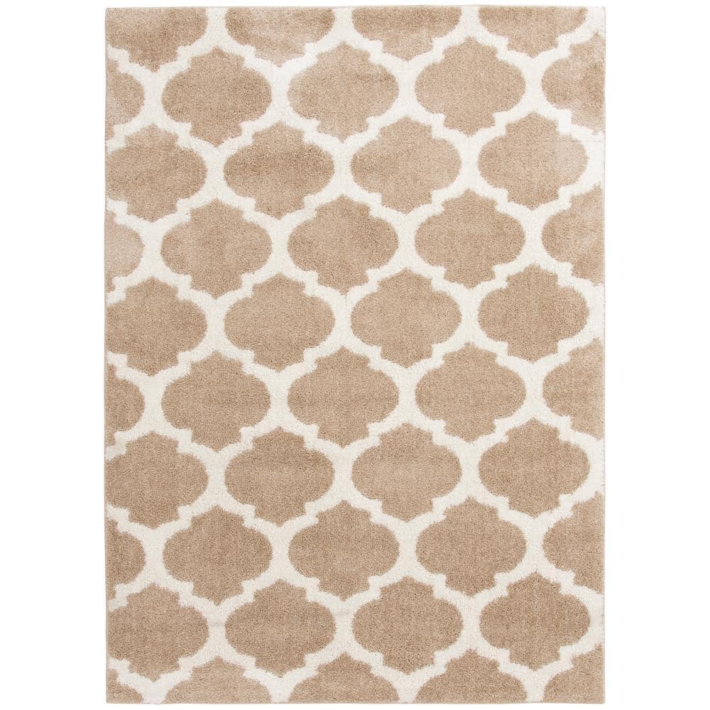 Reviews for StyleWell Seyward 5 ft. x 7 ft. Beige/Buff Trellis Area Rug ...