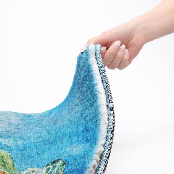 Dream Shag Premium Machine Washable Abstract ADS148 Ocean 10 ft. x 14 ft. Area Rug