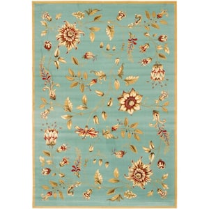 Lyndhurst Blue/Multi 8 ft. x 11 ft. Border Area Rug