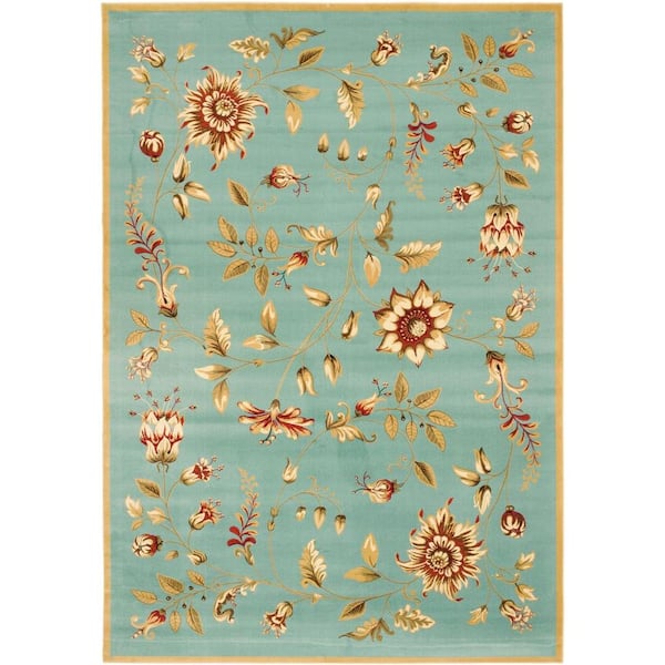SAFAVIEH Lyndhurst Blue/Multi 8 ft. x 11 ft. Border Area Rug