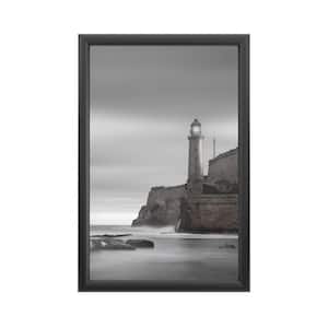 "Morro Lighthouse" by Moises Levy Framed with LED Light Landscape Wall Art 24 in. x 16 in.