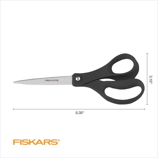 Fiskars Explore Non-Stick Scissors – 8 Inch Blades, Daybreak Design, Cuts Sticky Materials Like Tape & Vinyl