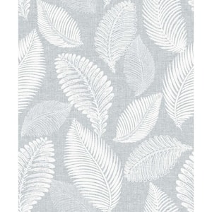 57.5 sq. ft. Ice Tossed Leaves Nonwoven Paper Unpasted Wallpaper Roll