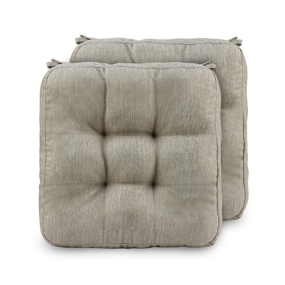 16.5 x 3.5 Beige and White Outdoor Patio Lounge Chair Dining Chair Cushions