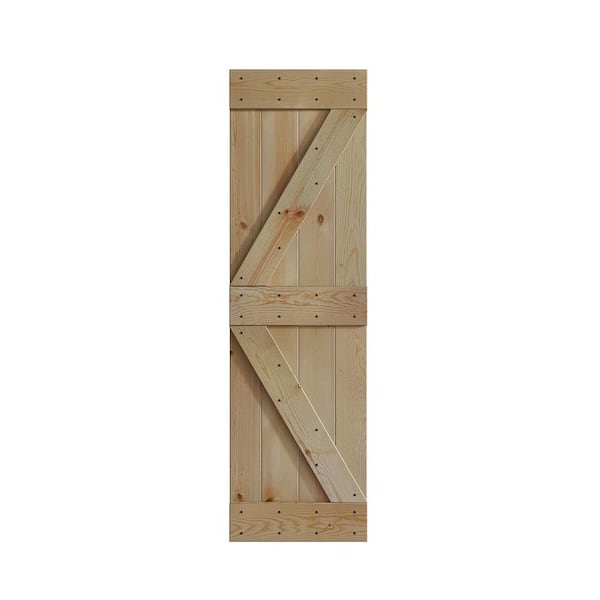 COAST SEQUOIA INC K Series 24 in. x 84 in. Unfinished DIY Knotty Pine Wood Barn Door Slab