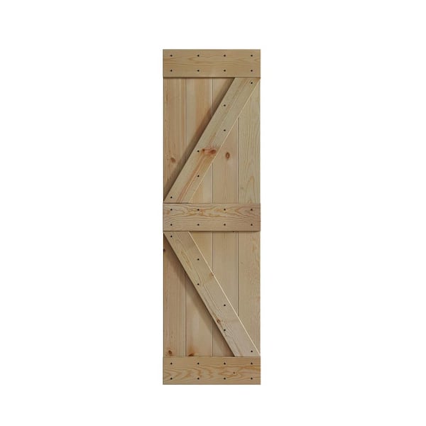 COAST SEQUOIA INC K Series 30 in. x 84 in. Unfinished DIY Knotty Pine Wood Barn Door Slab