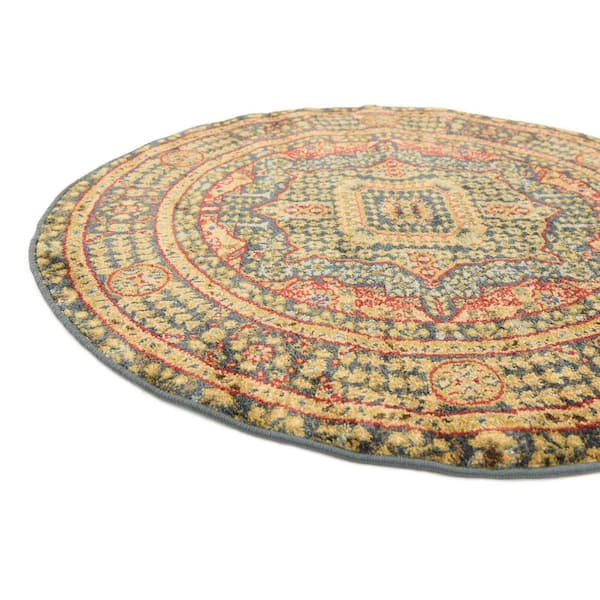 Palace Jackson Blue 3' 3 x 3' 3 Round Rug