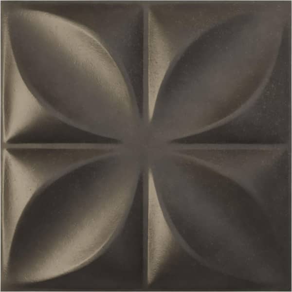 Ekena Millwork 19-5/8"W x 19-5/8"H Alexa EnduraWall Decorative 3D Wall Panel, Weathered Steel (12-Pack for 32.04 Sq.Ft.)