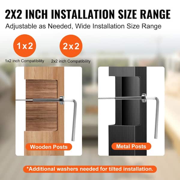 VEVOR 30 Pack Invisible Cable Railing kit T316 Stainless Steel 1/8 in. Invisible Receiver and Swage Stud End for Cable Railing