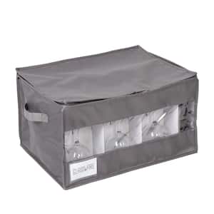 Gray Polyester Stemware Storage Box