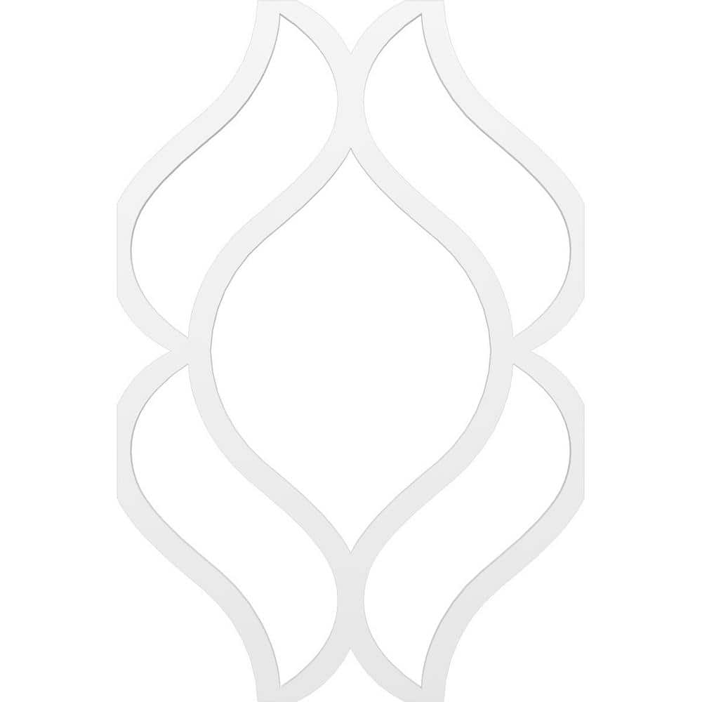 Small Villarreal Fretwork 3/8 in. x 2-2/3 ft. x 4 ft. White PVC Decorative Wall Paneling 1-Pack
