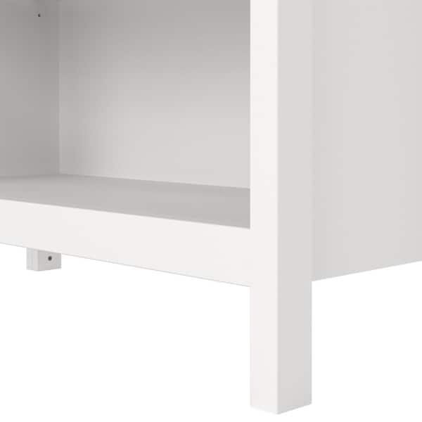 Tvilum Madrid 78 in. Tall White Engineered Wood 6-Shelf Bookcase