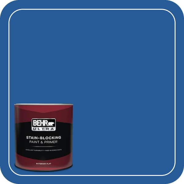 BEHR ULTRA 1 qt. #P510-7 Beacon Blue Flat Exterior Paint & Primer