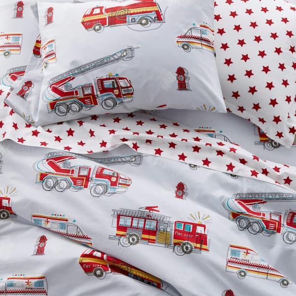 fire truck sheet set