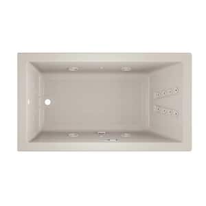 SOLNA SALON SPA 66 in. x 36 in. Rectangular Combination Bathtub with Right Drain in Oyster