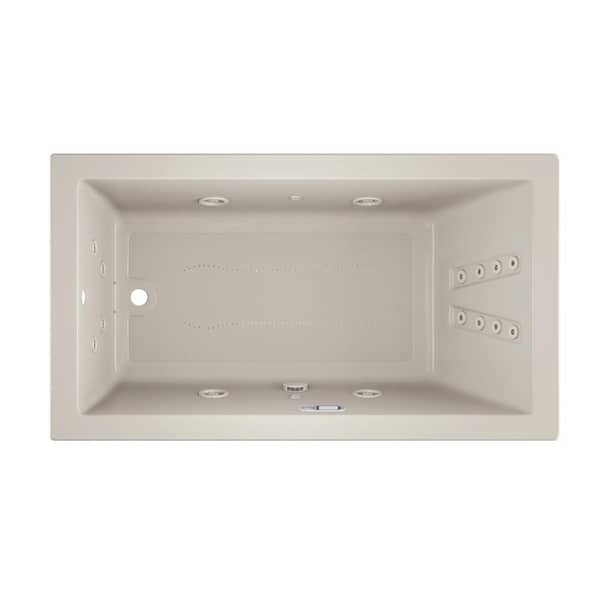 JACUZZI SOLNA SALON SPA 66 in. x 36 in. Rectangular Combination Bathtub with Right Drain in Oyster