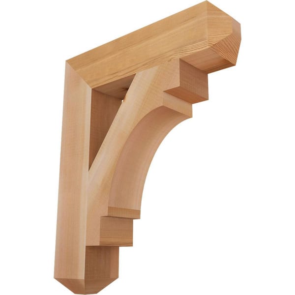 Ekena Millwork 3.5 in. x 22 in. x 18 in. Western Red Cedar Merced Craftsman Smooth Bracket