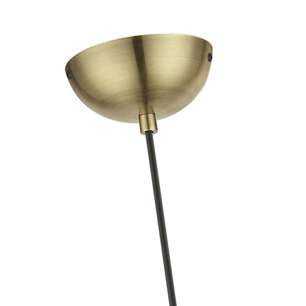 Antique Brass and Polished Brass Globe Pendant Light