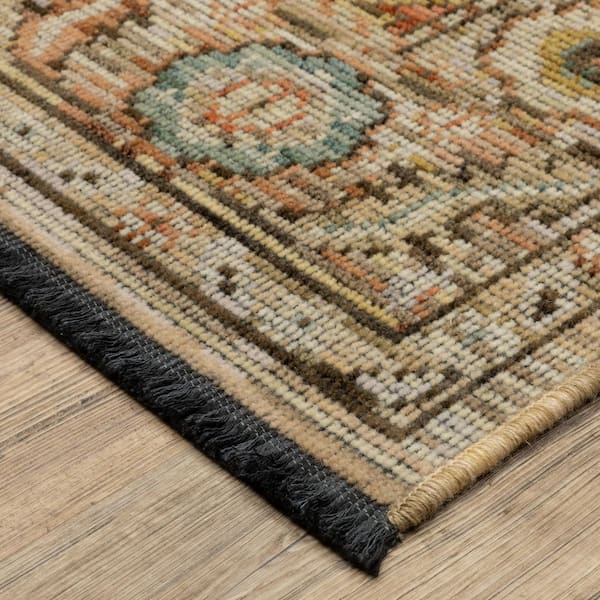 Leo 2 ft. x 10 ft. Beige/Brown Oriental Area Rug