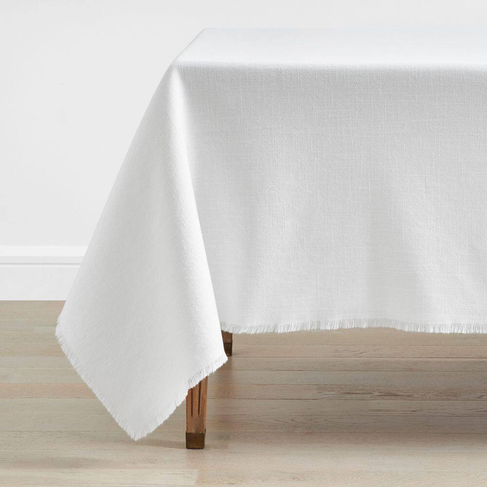 Company Cotton Solid Fringe 70 in. W x 120 in. L White Tablecloth price history on PriceWatchPro