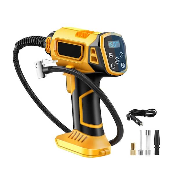 Cordless 150 PSI Portable Electric Air Compressor Digital Pressure Gauge for Cars Motorcycles Bikes Sport Balls