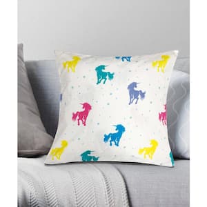 Rainbow Unicorn Decorative Pillow 18 in. x 18 in.